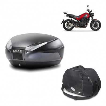 SHAD Baul trasero + herraje montaje bolsa interna SH48 DARK GREY PREMIUM KIT-190388