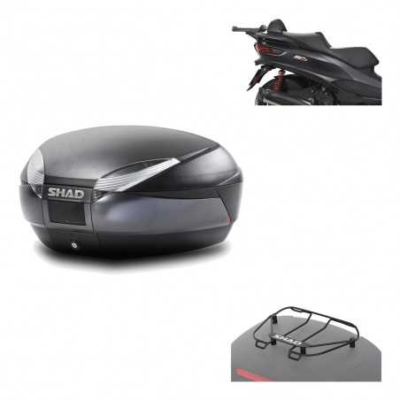 SHAD Baul trasero + herraje montaje parrilla portabultos superior SH48 DARK GREY PREMIUM KIT-190438
