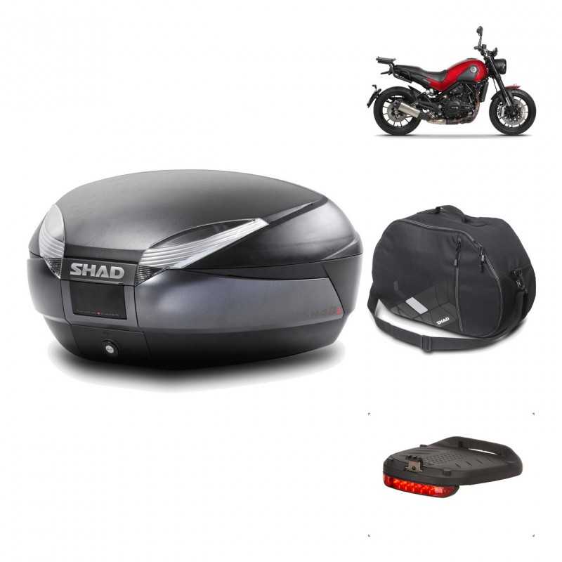 SHAD Baul trasero + herraje montaje accesorios SH48 DARK GREY PREMIUM KIT-190389