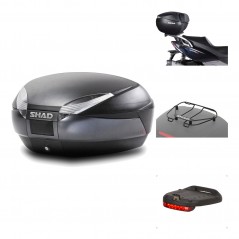 SHAD Baul trasero + herraje montaje accesorios SH48 DARK GREY PREMIUM KIT-190135