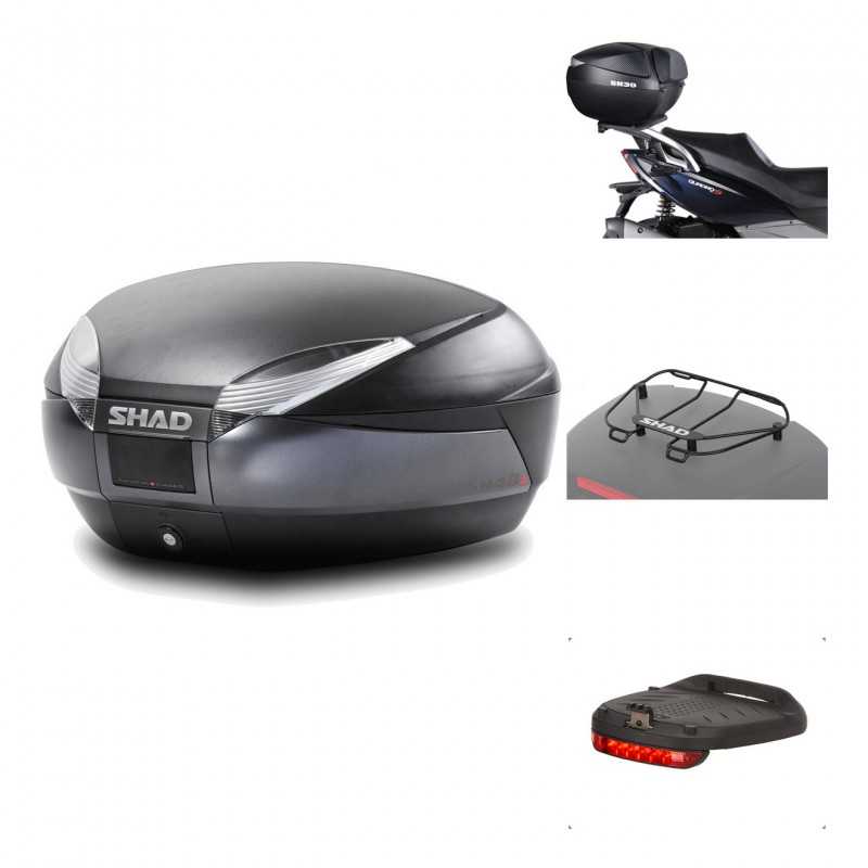 SHAD Baul trasero + herraje montaje accesorios SH48 DARK GREY PREMIUM KIT-190135