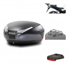 SHAD Baul trasero + herraje montaje accesorios SH48 DARK GREY PREMIUM KIT-190487