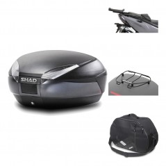 SHAD Baul trasero + herraje montaje accesorios SH48 DARK GREY PREMIUM KIT-190288