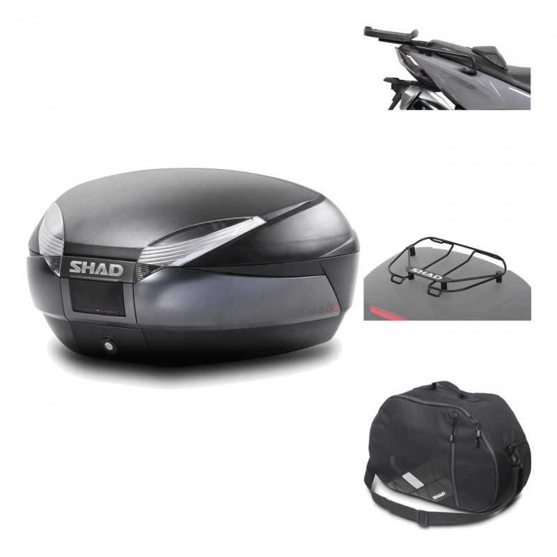 SHAD Baul trasero + herraje montaje accesorios SH48 DARK GREY PREMIUM KIT-190288