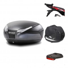SHAD Baul trasero + herraje montaje accesorios SH48 DARK GREY PREMIUM KIT-190589