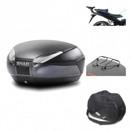 SHAD Baul trasero + herraje montaje accesorios SH48 DARK GREY PREMIUM KIT-190488