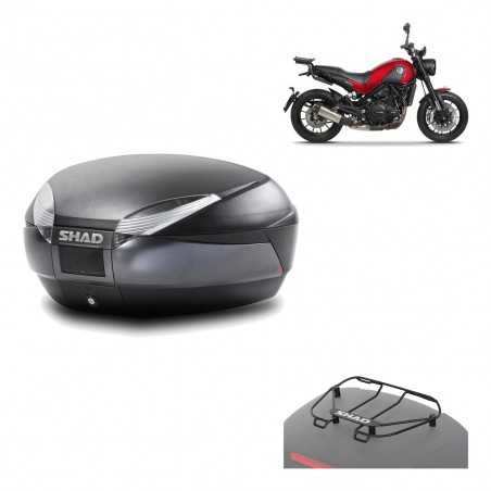 SHAD Baul trasero + herraje montaje parrilla portabultos superior SH48 DARK GREY PREMIUM KIT-190390