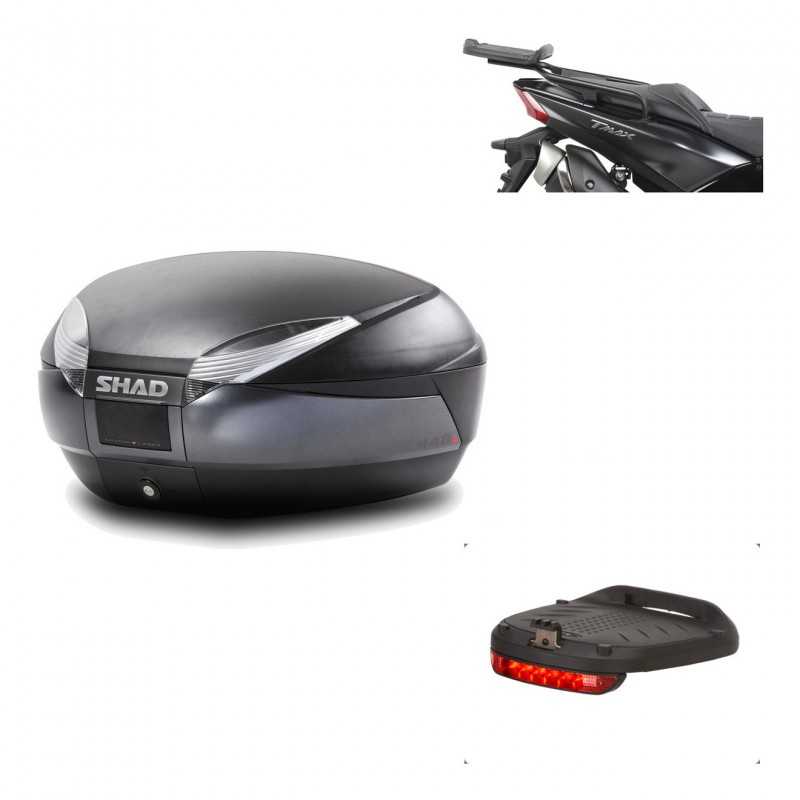 SHAD Baul trasero + herraje montaje luz de freno SH48 DARK GREY PREMIUM KIT-190339