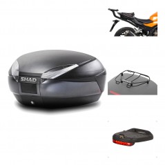 SHAD Baul trasero + herraje montaje accesorios SH48 DARK GREY PREMIUM KIT-190191