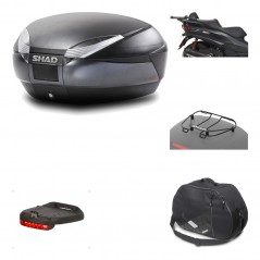 SHAD Baul trasero + herraje montaje accesorios SH48 DARK GREY PREMIUM KIT-190441