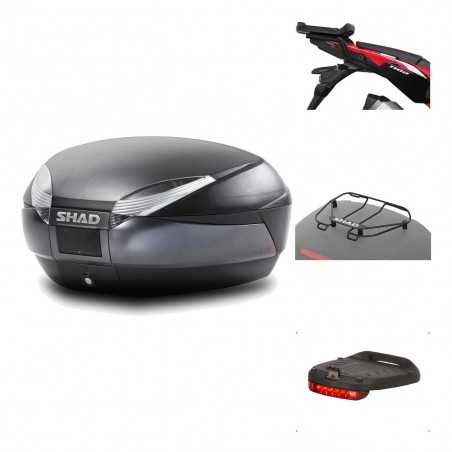 SHAD Baul trasero + herraje montaje accesorios SH48 DARK GREY PREMIUM KIT-190591