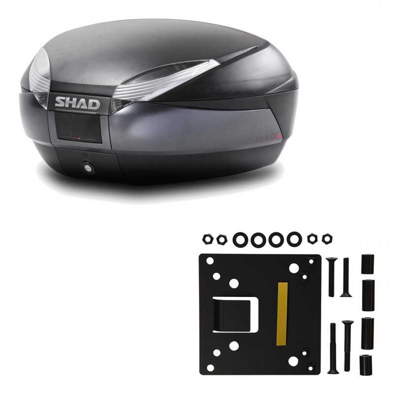 SHAD Baul trasero + herraje montaje SH48 DARK GREY PREMIUM KIT-190138