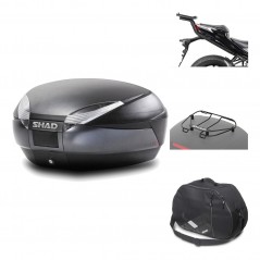 SHAD Baul trasero + herraje montaje accesorios SH48 DARK GREY PREMIUM KIT-190240