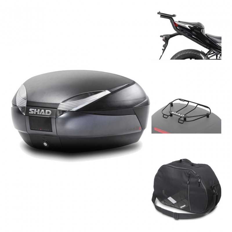 SHAD Baul trasero + herraje montaje accesorios SH48 DARK GREY PREMIUM KIT-190240