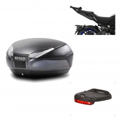 SHAD Baul trasero + herraje montaje luz de freno SH48 DARK GREY PREMIUM KIT-190539