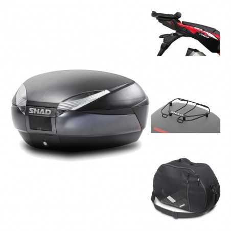 SHAD Baul trasero + herraje montaje accesorios SH48 DARK GREY PREMIUM KIT-190592