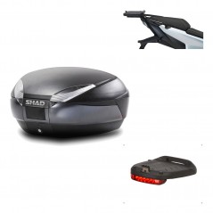 SHAD Baul trasero + herraje montaje luz de freno SH48 DARK GREY PREMIUM KIT-190491