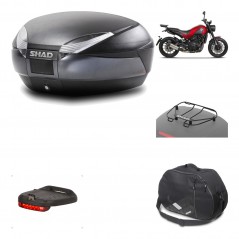 SHAD Baul trasero + herraje montaje accesorios SH48 DARK GREY PREMIUM KIT-190393