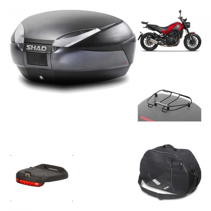SHAD Baul trasero + herraje montaje accesorios SH48 DARK GREY PREMIUM KIT-190393