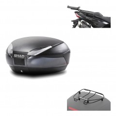 SHAD Baul trasero + herraje montaje parrilla portabultos superior SH48 DARK GREY PREMIUM KIT-190342