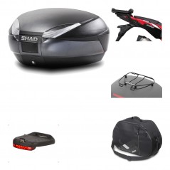 SHAD Baul trasero + herraje montaje accesorios SH48 DARK GREY PREMIUM KIT-190593