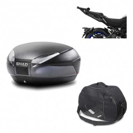SHAD Baul trasero + herraje montaje bolsa interna SH48 DARK GREY PREMIUM KIT-190540