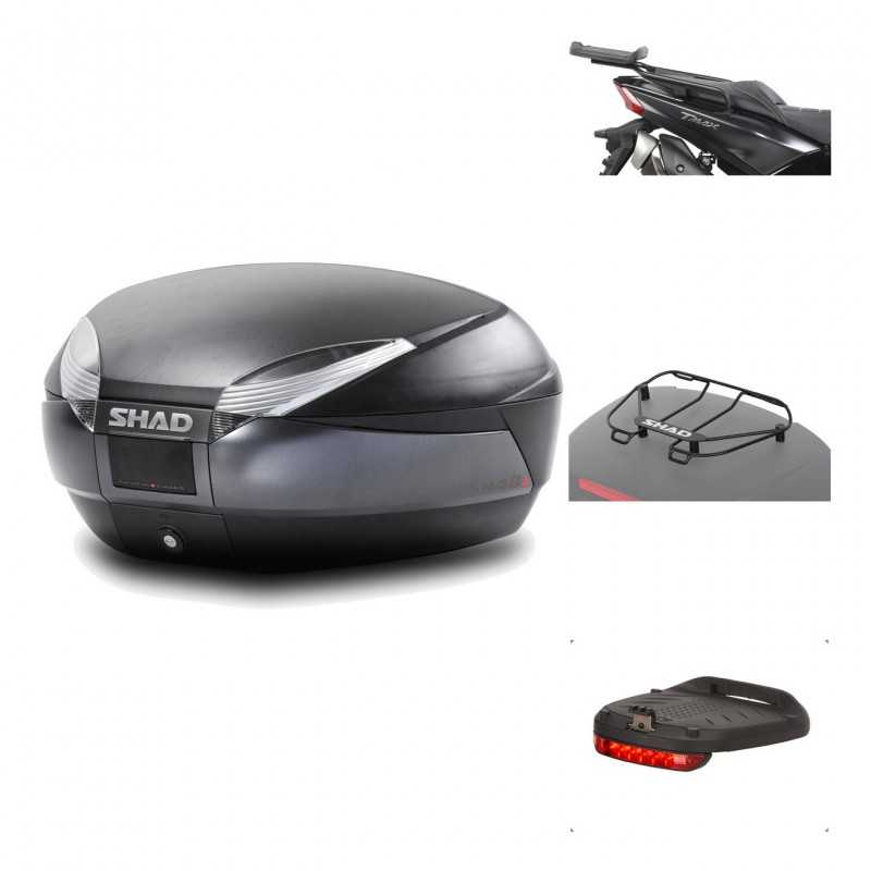 SHAD Baul trasero + herraje montaje accesorios SH48 DARK GREY PREMIUM KIT-190343