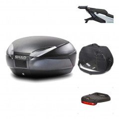 SHAD Baul trasero + herraje montaje accesorios SH48 DARK GREY PREMIUM KIT-190493