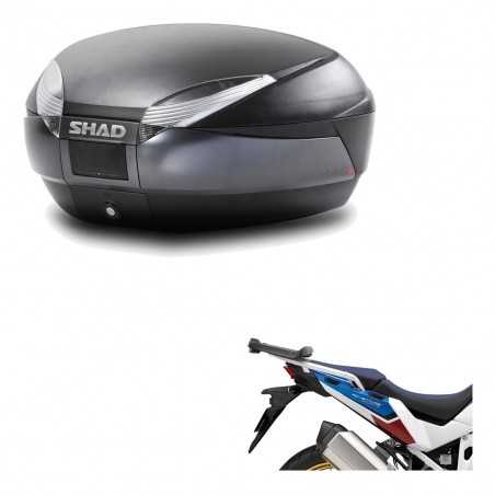 SHAD Baul trasero + herraje montaje SH48 DARK GREY PREMIUM KIT-190594