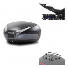 SHAD Baul trasero + herraje montaje parrilla portabultos superior SH48 DARK GREY PREMIUM KIT-190542