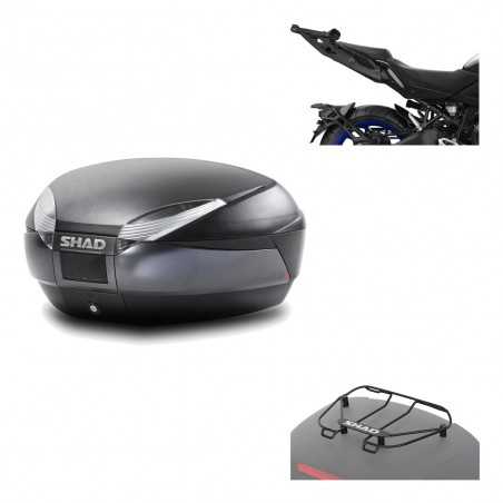 SHAD Baul trasero + herraje montaje parrilla portabultos superior SH48 DARK GREY PREMIUM KIT-190542