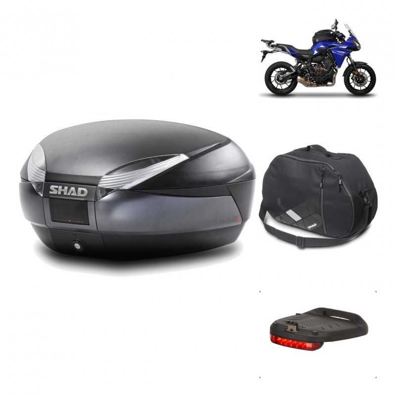 SHAD Baul trasero + herraje montaje accesorios SH48 DARK GREY PREMIUM KIT-190245