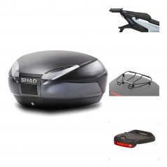 SHAD Baul trasero + herraje montaje accesorios SH48 DARK GREY PREMIUM KIT-190495