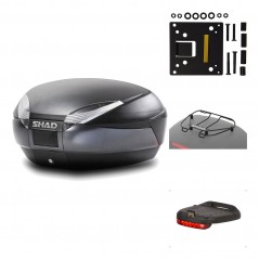 SHAD Baul trasero + herraje montaje accesorios SH48 DARK GREY PREMIUM KIT-190143
