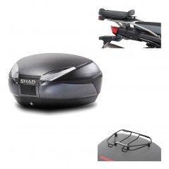 SHAD Baul trasero + herraje montaje parrilla portabultos superior SH48 DARK GREY PREMIUM KIT-190446