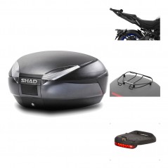 SHAD Baul trasero + herraje montaje accesorios SH48 DARK GREY PREMIUM KIT-190543