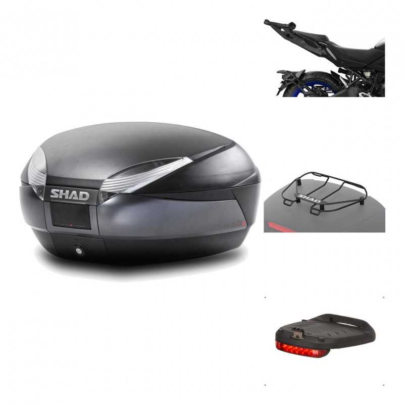 SHAD Baul trasero + herraje montaje accesorios SH48 DARK GREY PREMIUM KIT-190543