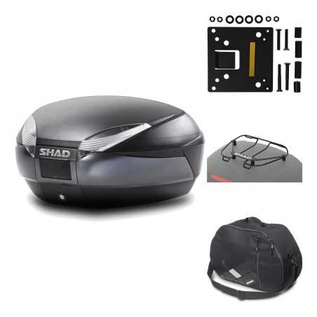 SHAD Baul trasero + herraje montaje accesorios SH48 DARK GREY PREMIUM KIT-190144