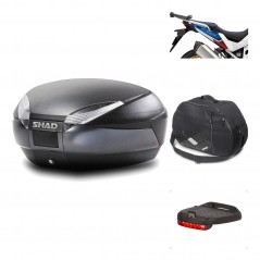 SHAD Baul trasero + herraje montaje accesorios SH48 DARK GREY PREMIUM KIT-190597