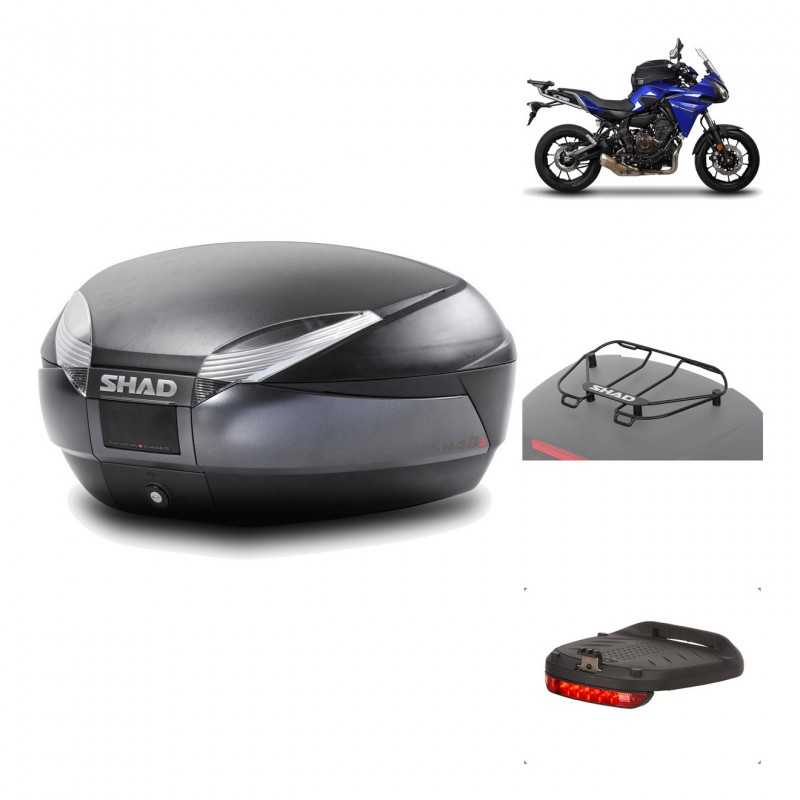 SHAD Baul trasero + herraje montaje accesorios SH48 DARK GREY PREMIUM KIT-190247