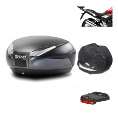 SHAD Baul trasero + herraje montaje accesorios SH48 DARK GREY PREMIUM KIT-190197