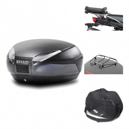 SHAD Baul trasero + herraje montaje accesorios SH48 DARK GREY PREMIUM KIT-190448