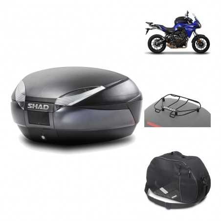 SHAD Baul trasero + herraje montaje accesorios SH48 DARK GREY PREMIUM KIT-190248