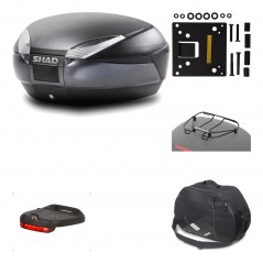 SHAD Baul trasero + herraje montaje accesorios SH48 DARK GREY PREMIUM KIT-190145