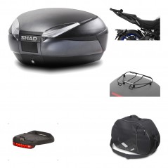 SHAD Baul trasero + herraje montaje accesorios SH48 DARK GREY PREMIUM KIT-190545
