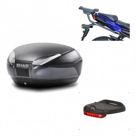 SHAD Baul trasero + herraje montaje luz de freno SH48 DARK GREY PREMIUM KIT-190147