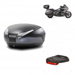 SHAD Baul trasero + herraje montaje luz de freno SH48 DARK GREY PREMIUM KIT-190403