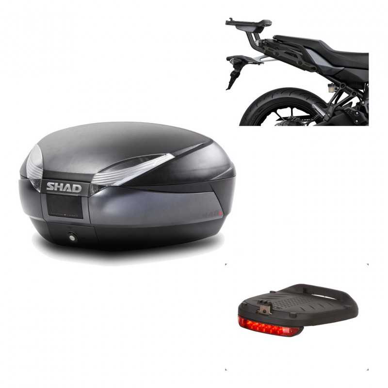 SHAD Baul trasero + herraje montaje luz de freno SH48 DARK GREY PREMIUM KIT-190547