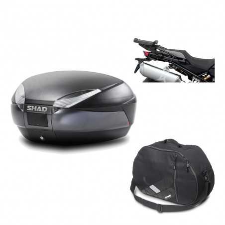 SHAD Baul trasero + herraje montaje bolsa interna SH48 DARK GREY PREMIUM KIT-190500