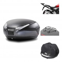 SHAD Baul trasero + herraje montaje accesorios SH48 DARK GREY PREMIUM KIT-190200